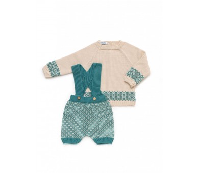 Juliana Vistiendo Bebés Conjunto Peto Punto Cenefa  Oda