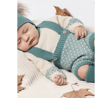 Juliana Vistiendo Bebés Conjunto Peto Punto Cenefa  Oda