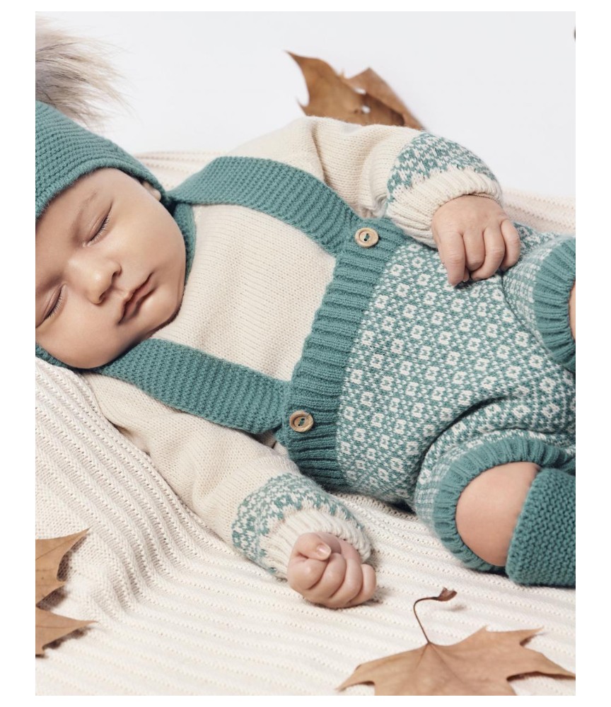 Juliana Vistiendo Bebés Conjunto Peto Punto Cenefa  Oda